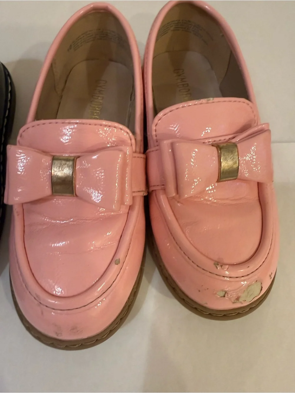 Gymboree Pink & Navy Bow Loafers